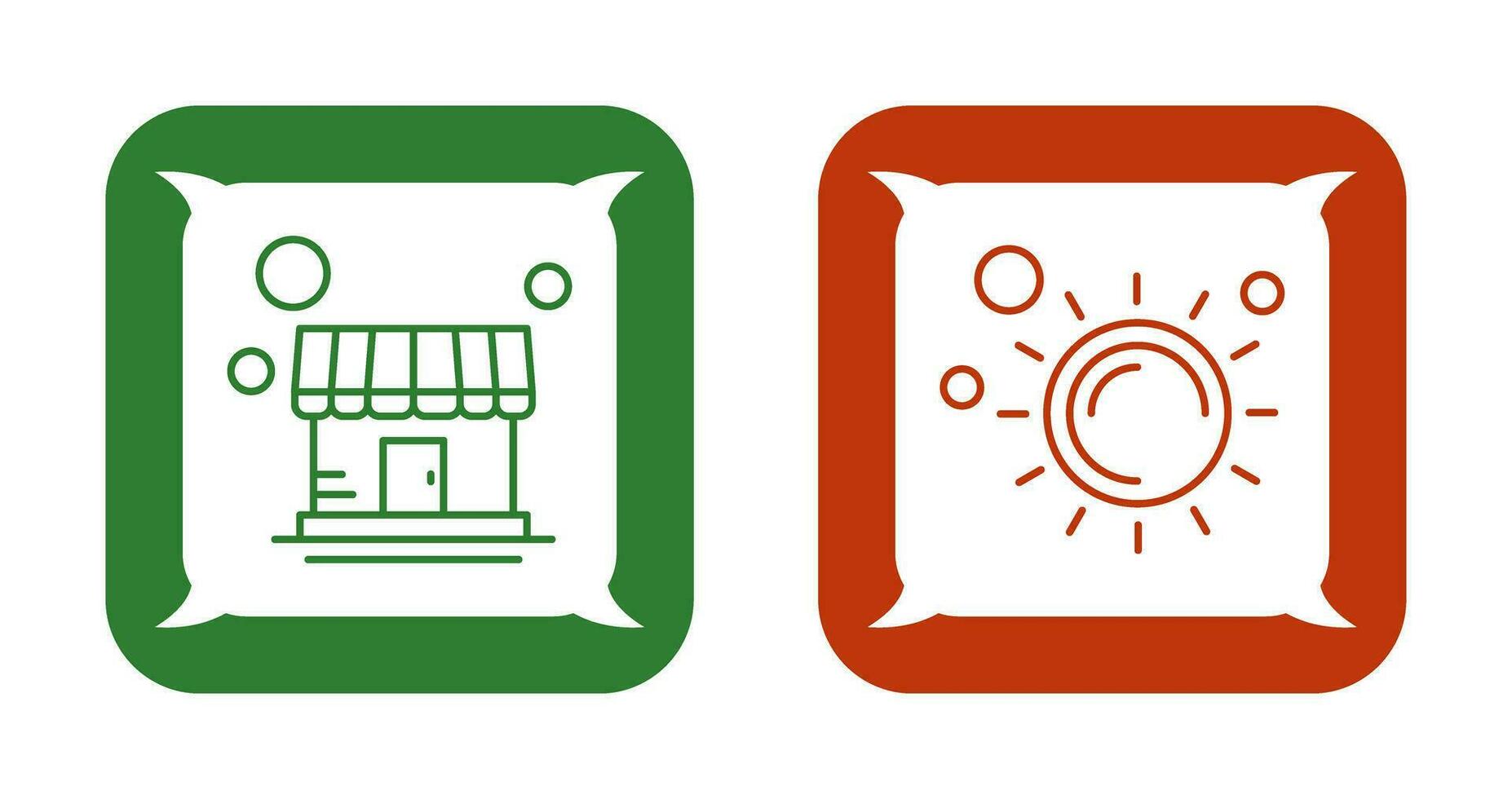 Store and Sun Icon vector