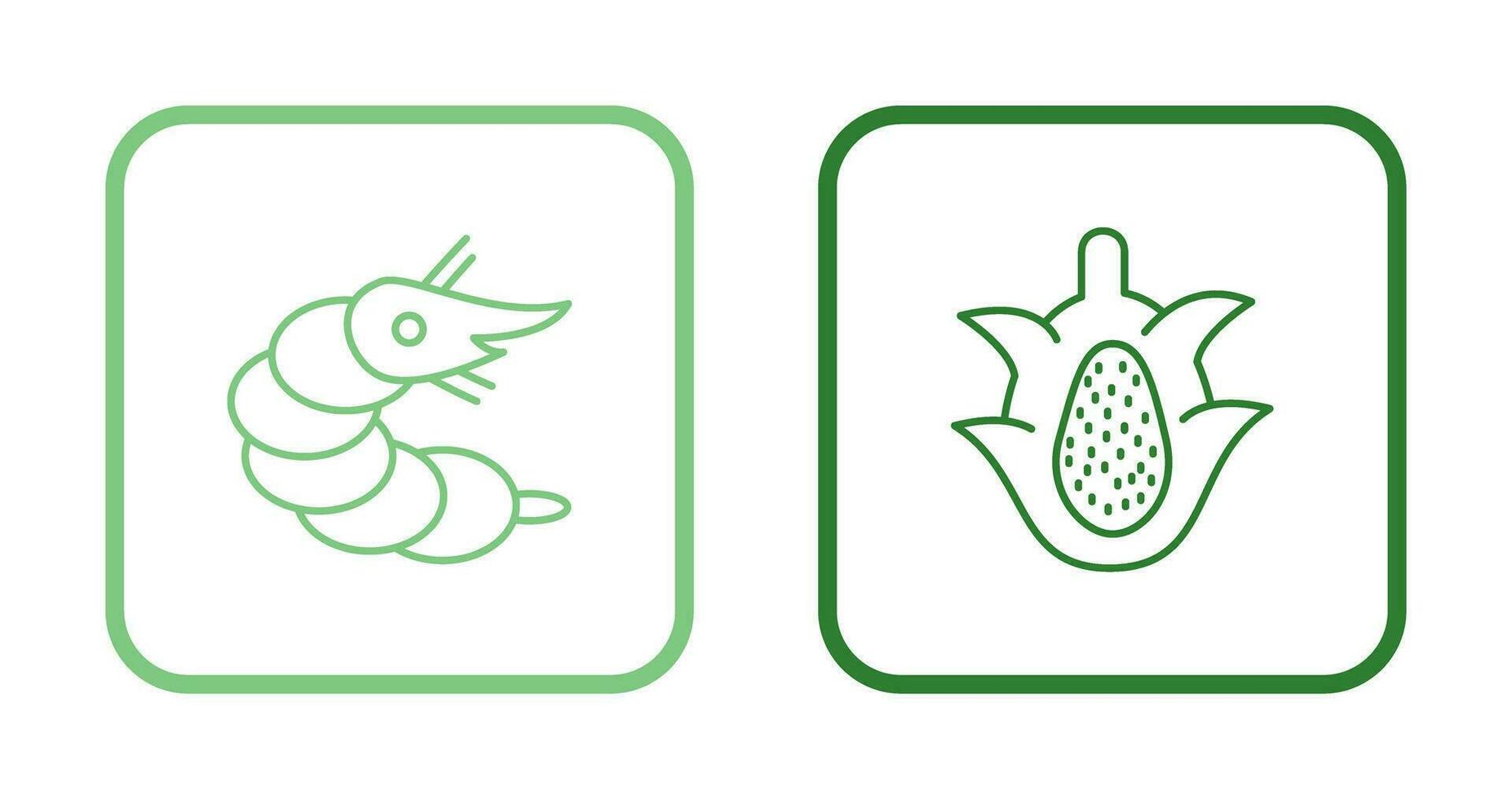 Shrimp and Dragon Fruit Icon vector