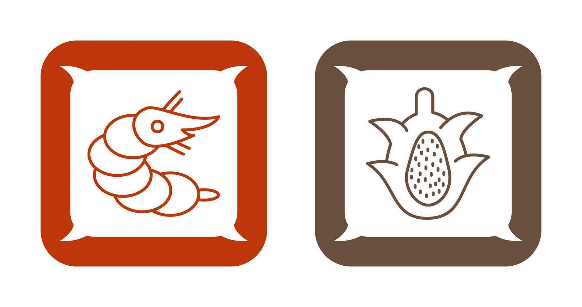Shrimp and Dragon Fruit Icon vector