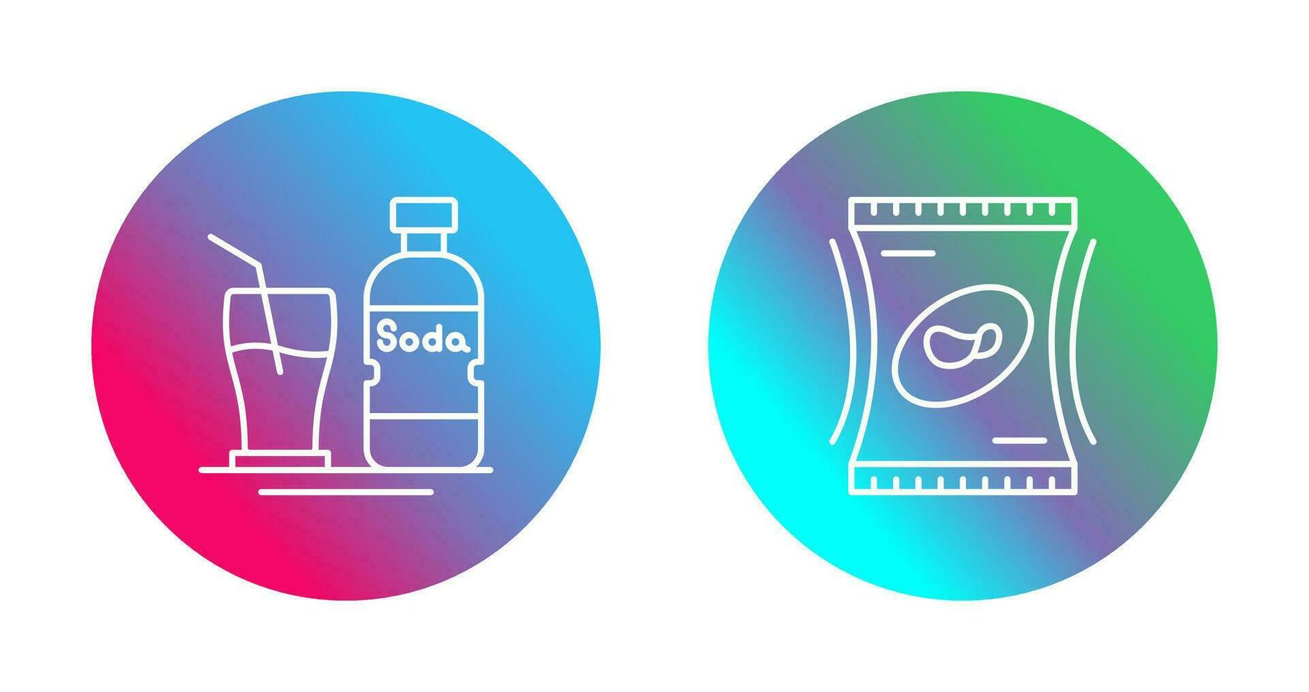soda y bocadillo icono vector