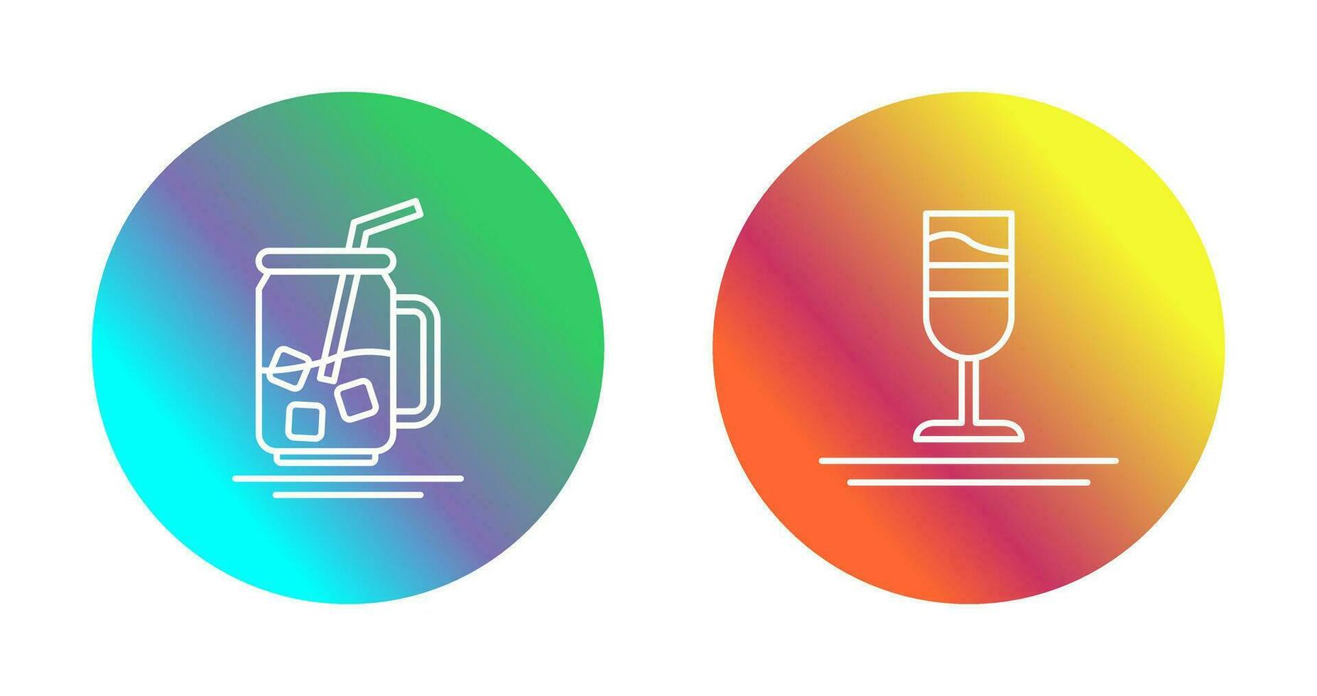 Iced Tea and Rainbow Drink Icon vector