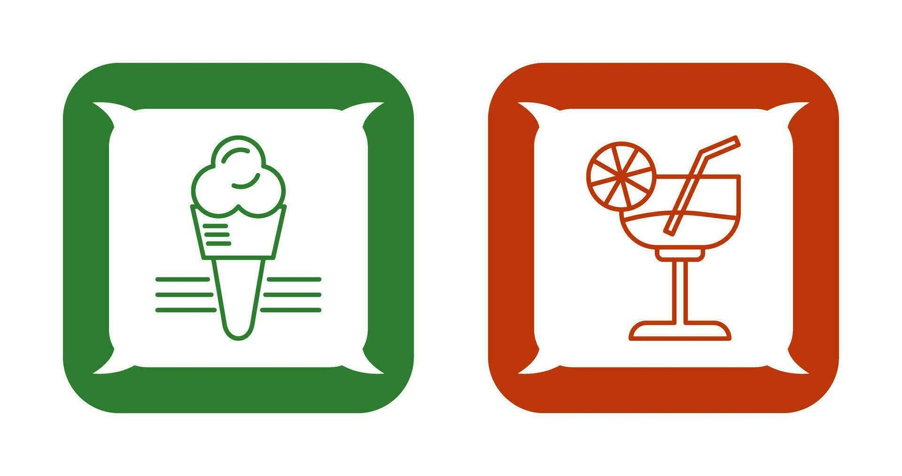 Ice Cream and Cocktail Icon vector