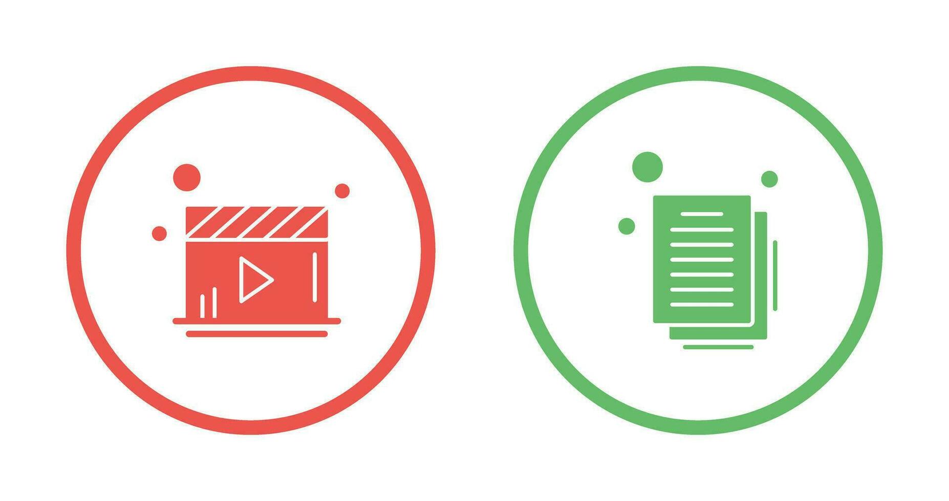 Video Player and Document Icon vector