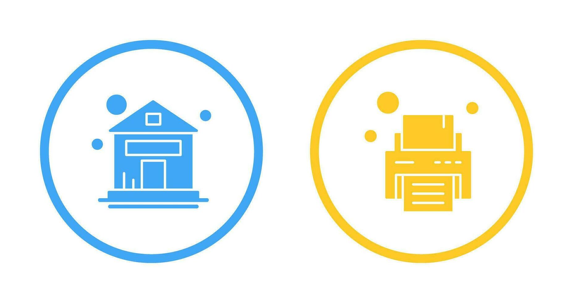 House and Printer Icon vector