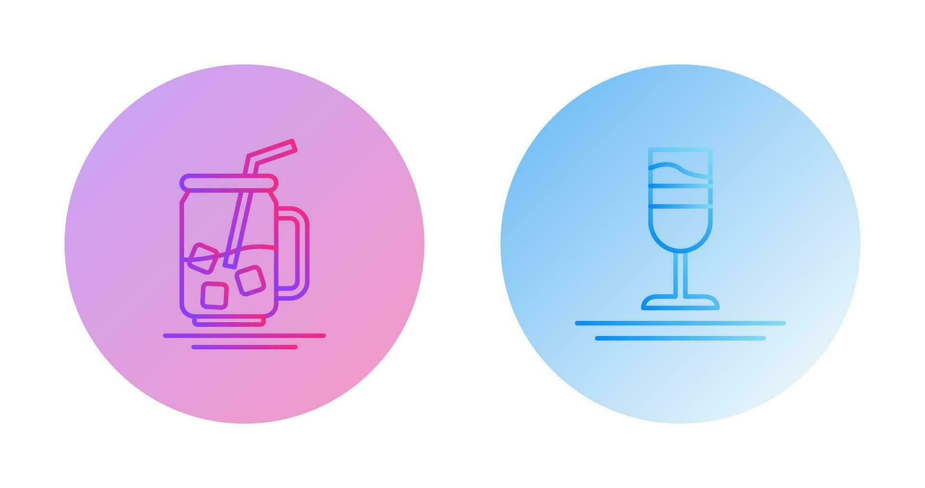 Iced Tea and Rainbow Drink Icon vector