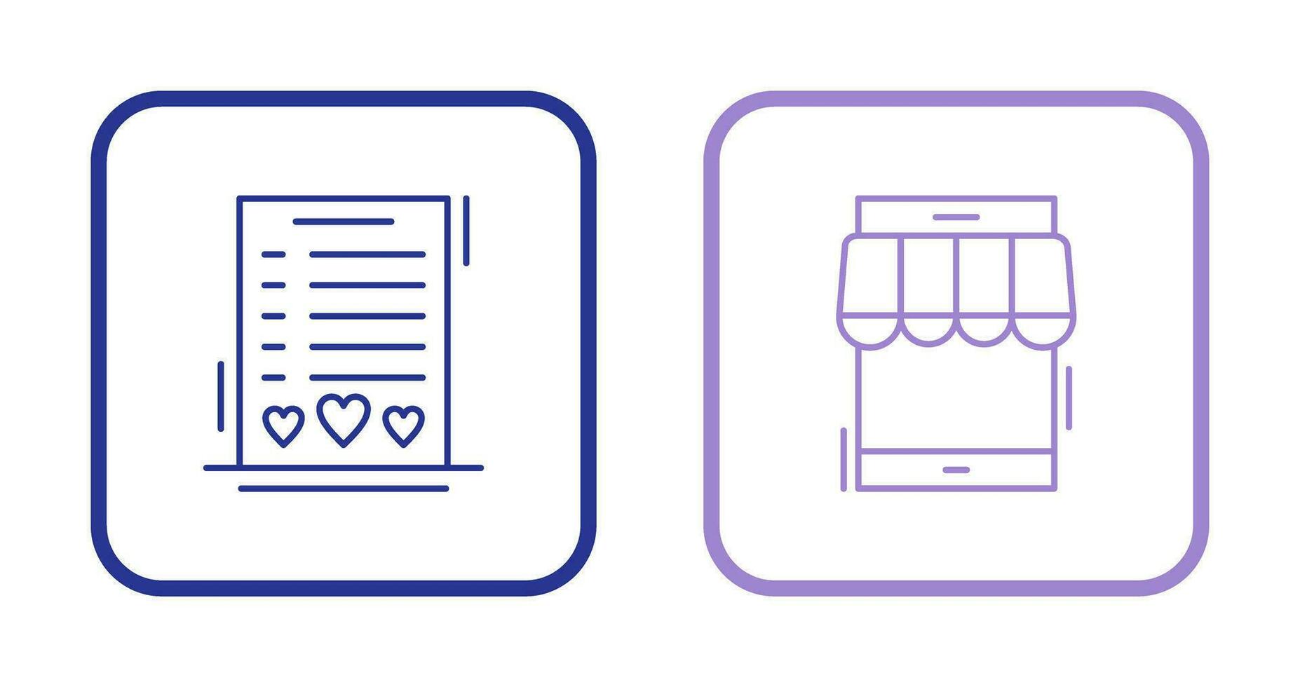 Wishlist and Online Shop Icon vector