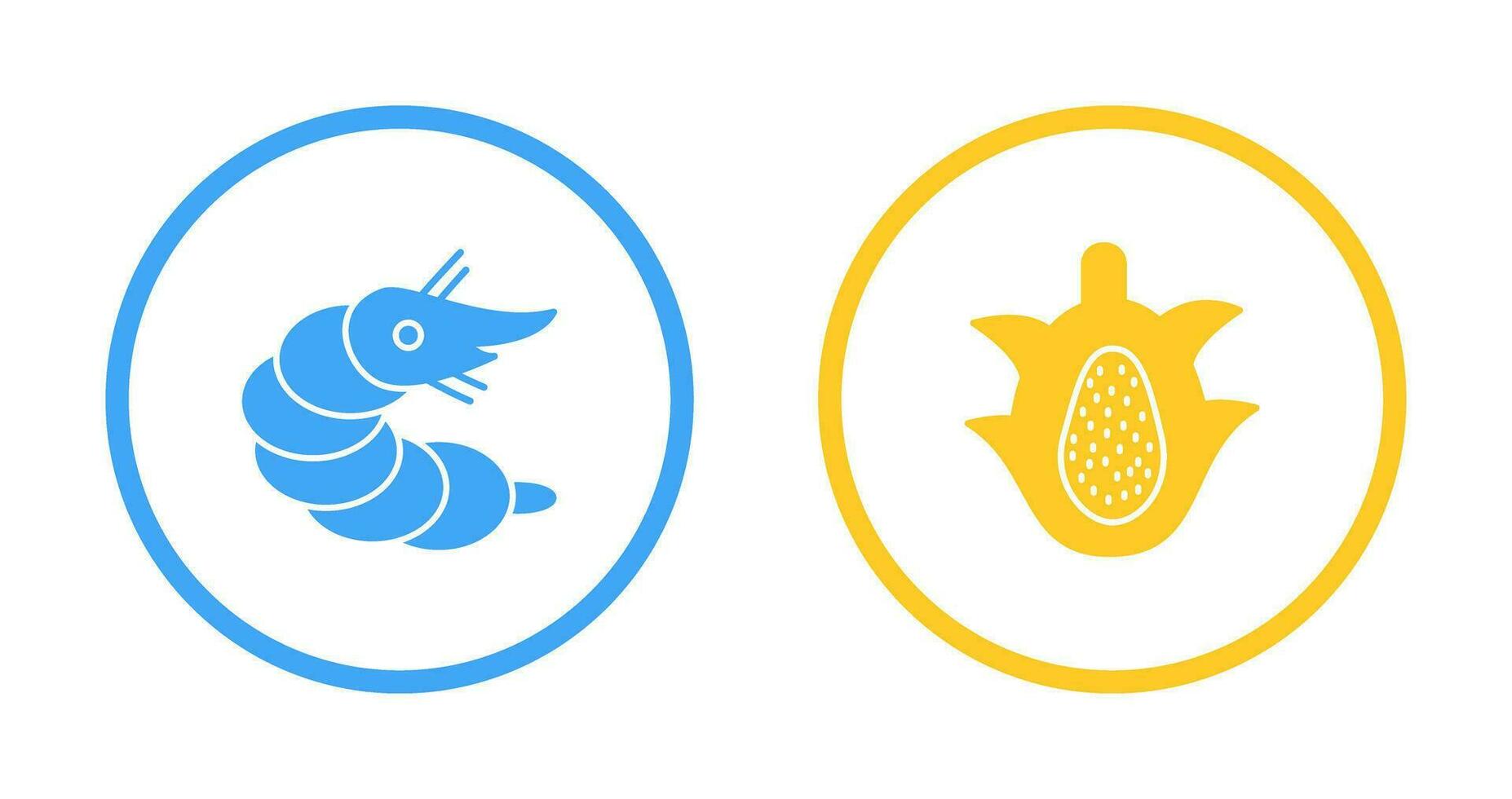 Shrimp and Dragon Fruit Icon vector