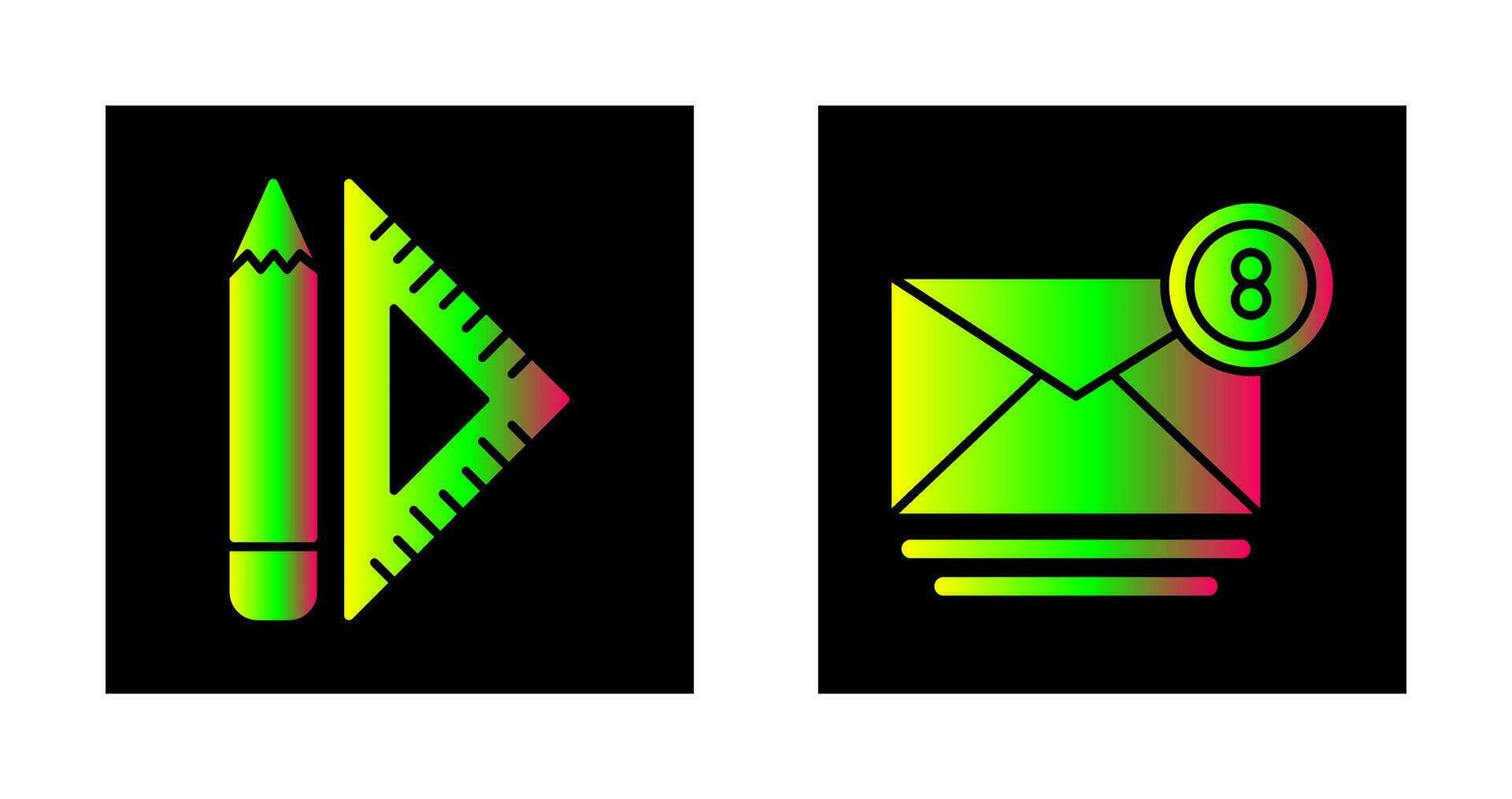 set square and mail Icon vector