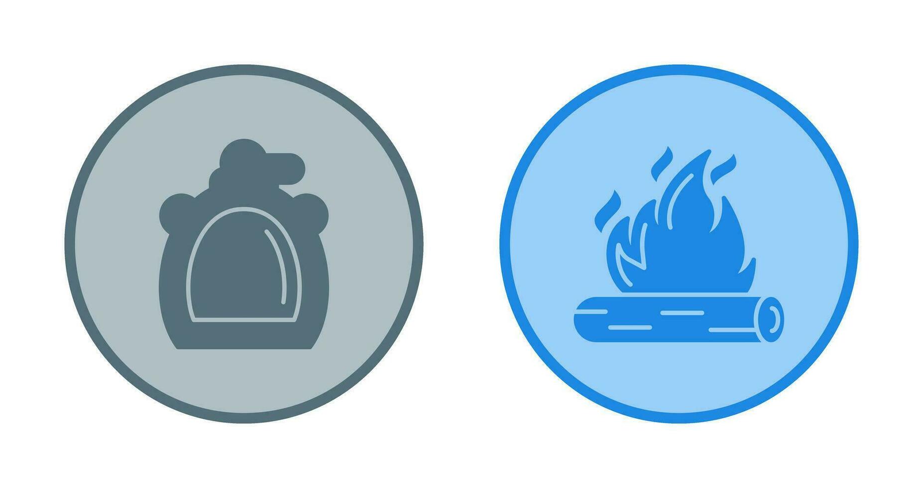 Canteen and Bonfire Icon vector