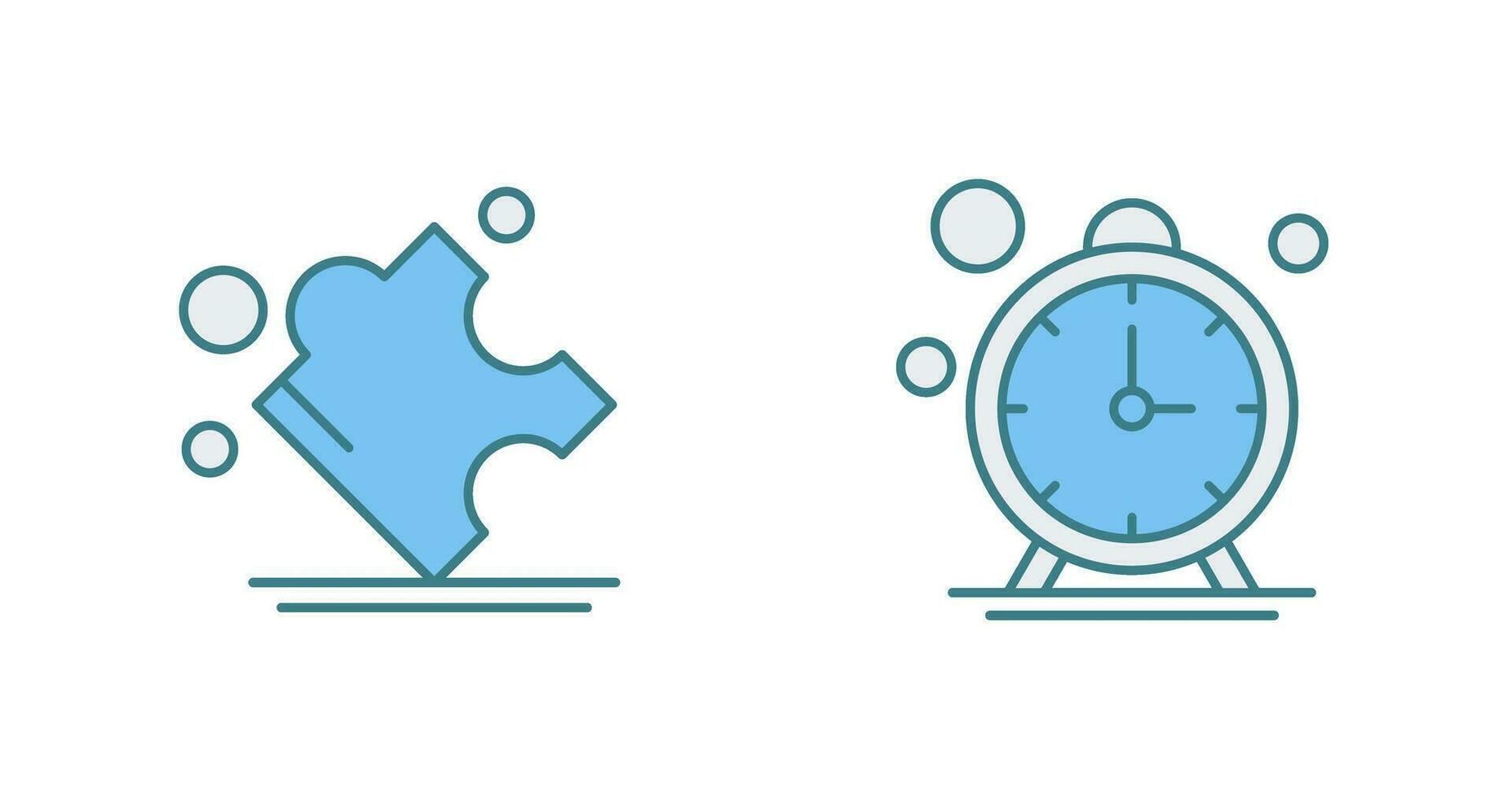 Puzzle and Stop Watch Icon vector