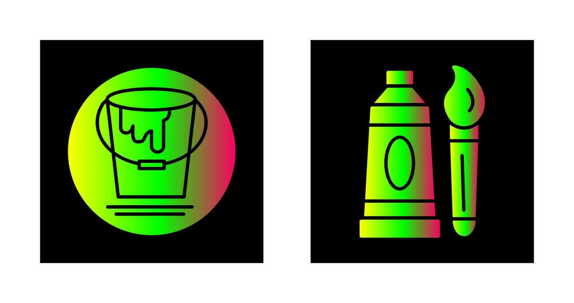 paint bucket and oil paint Icon vector