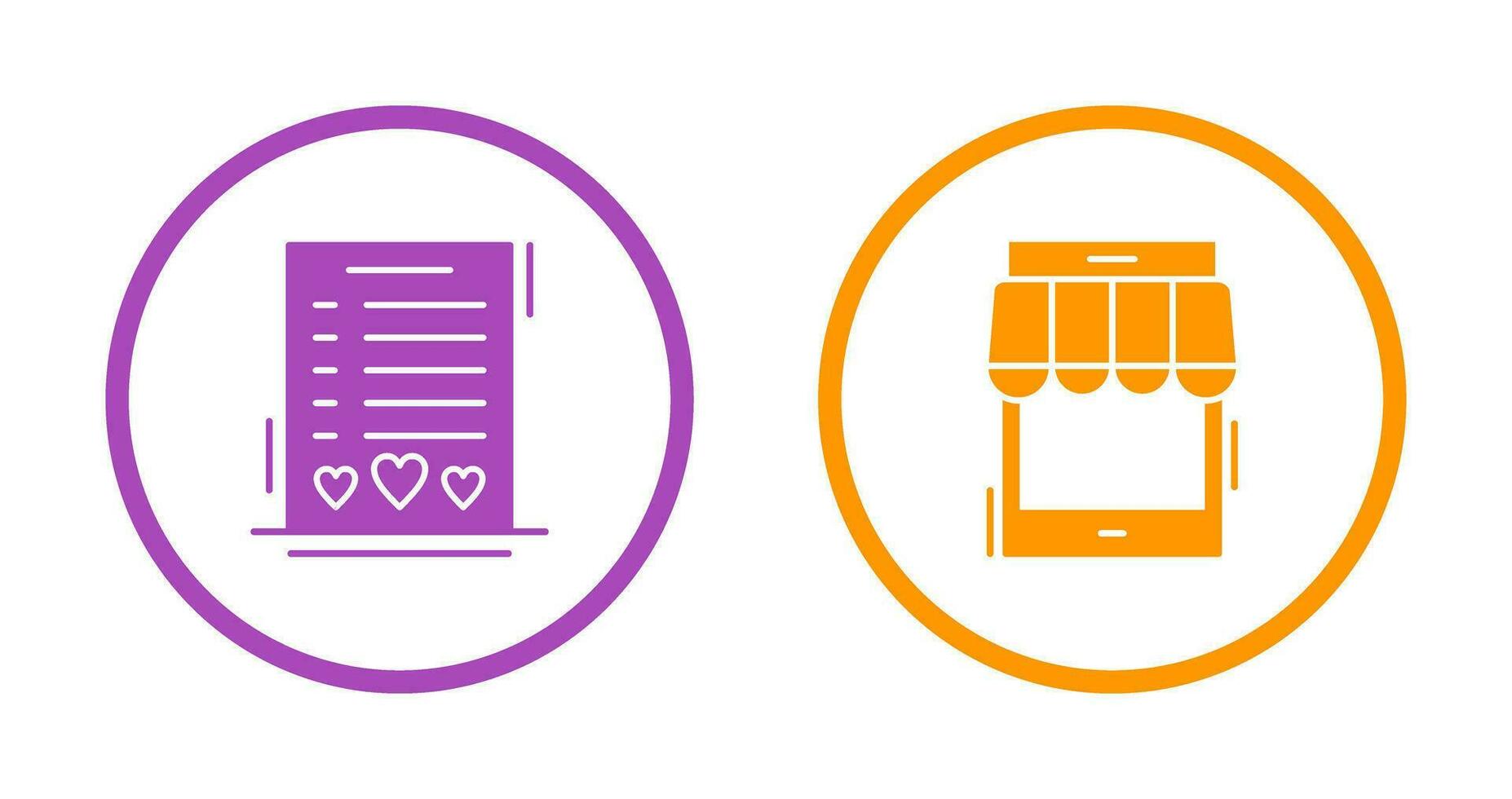 Wishlist and Online Shop Icon vector