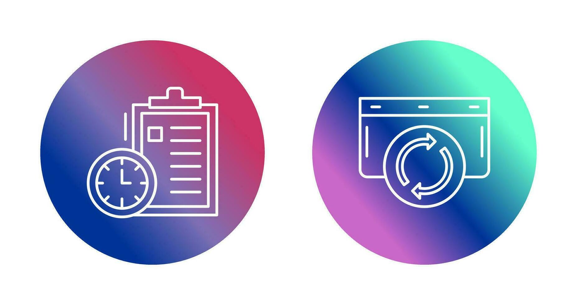 Time Management and Refresh Icon vector