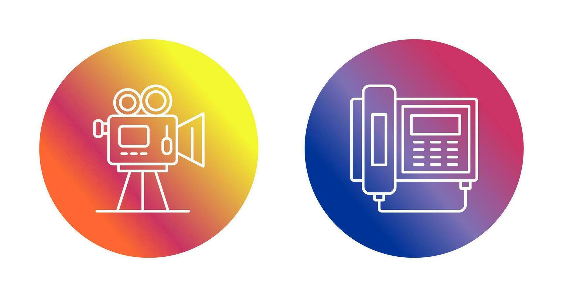 Movie camera and Telephone Icon vector