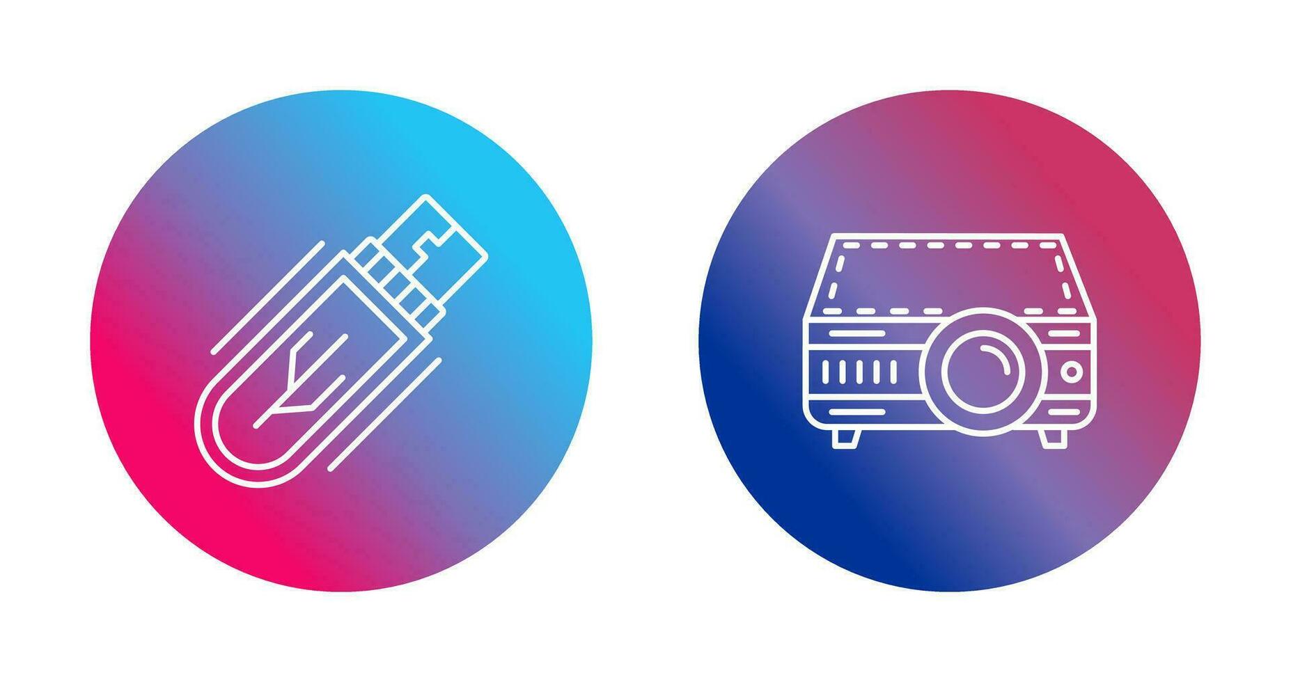 Usb Drive and Projector Icon vector