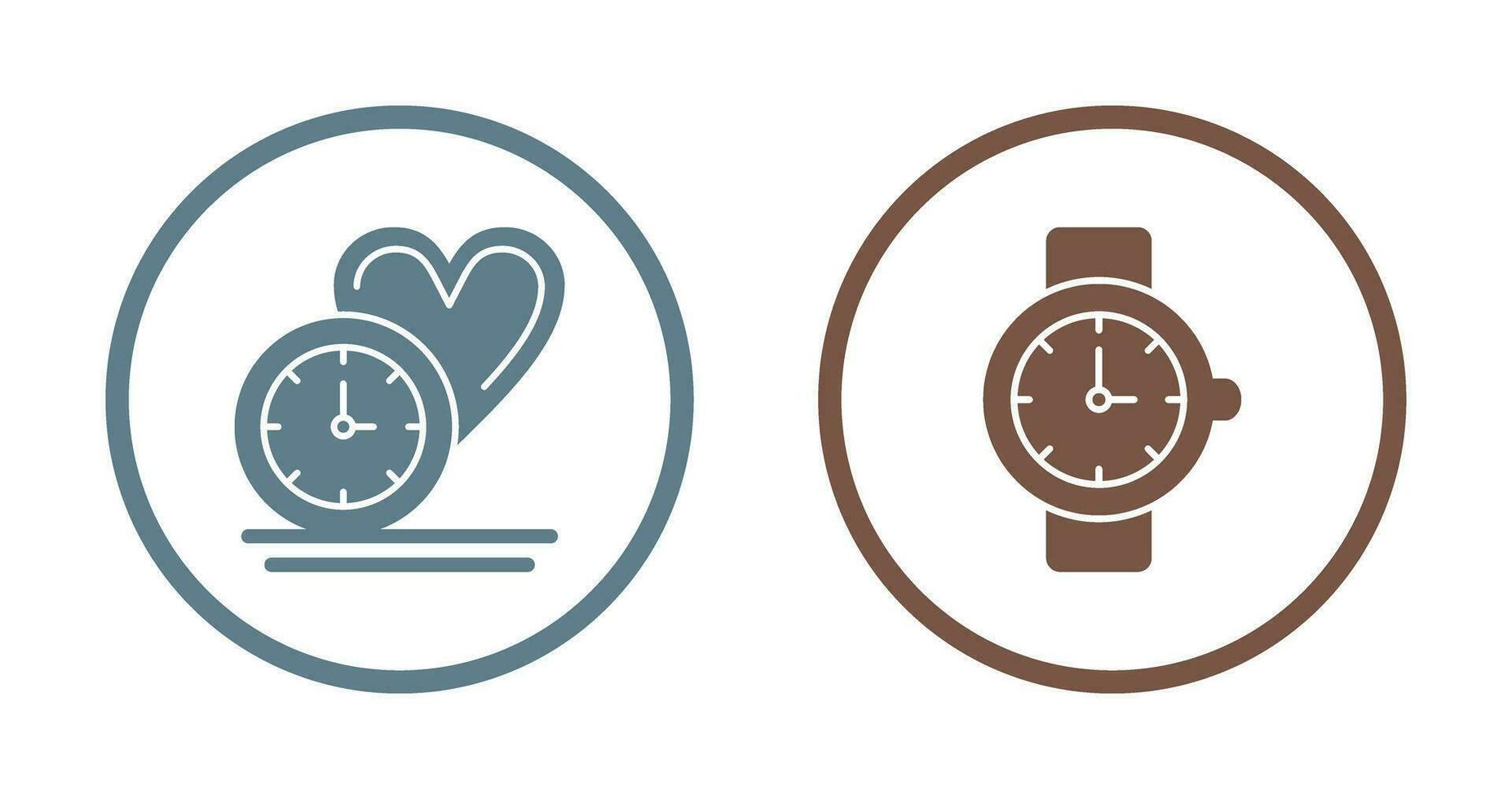 amor y muñeca reloj icono vector