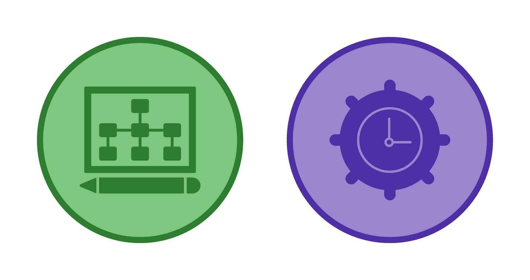 draw hierarchy and time setting  Icon vector