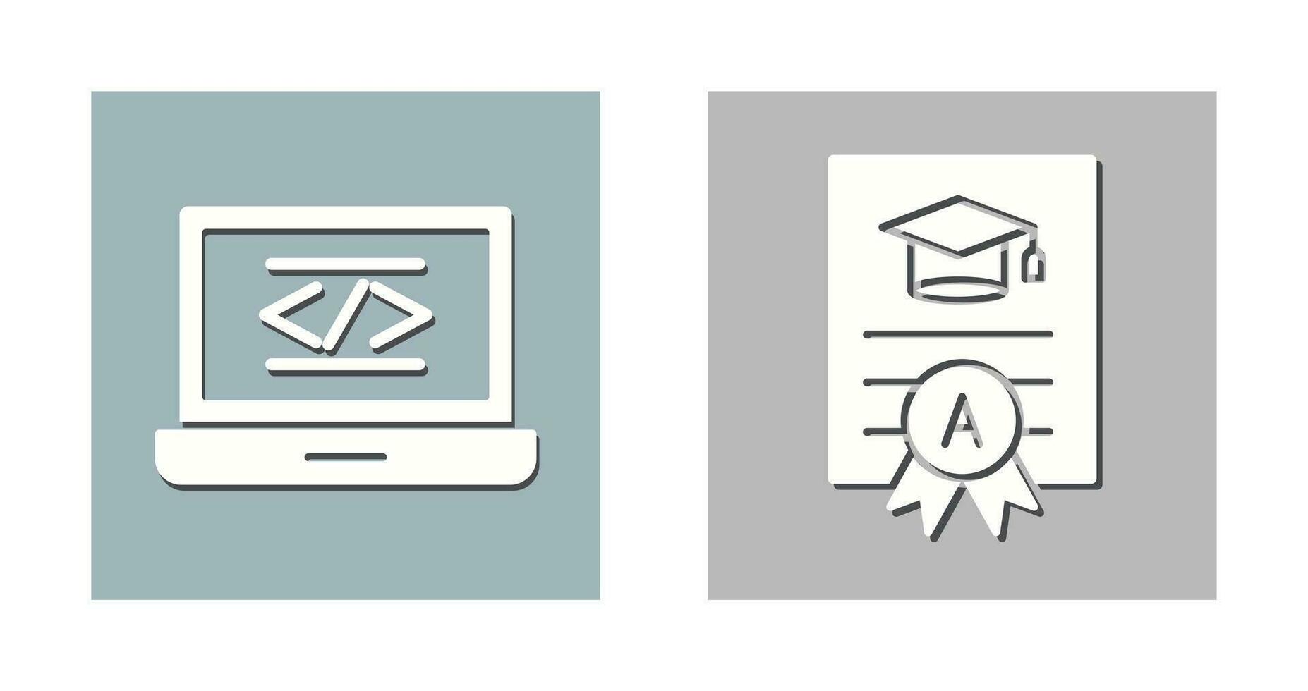 Coding and Report Card Icon vector