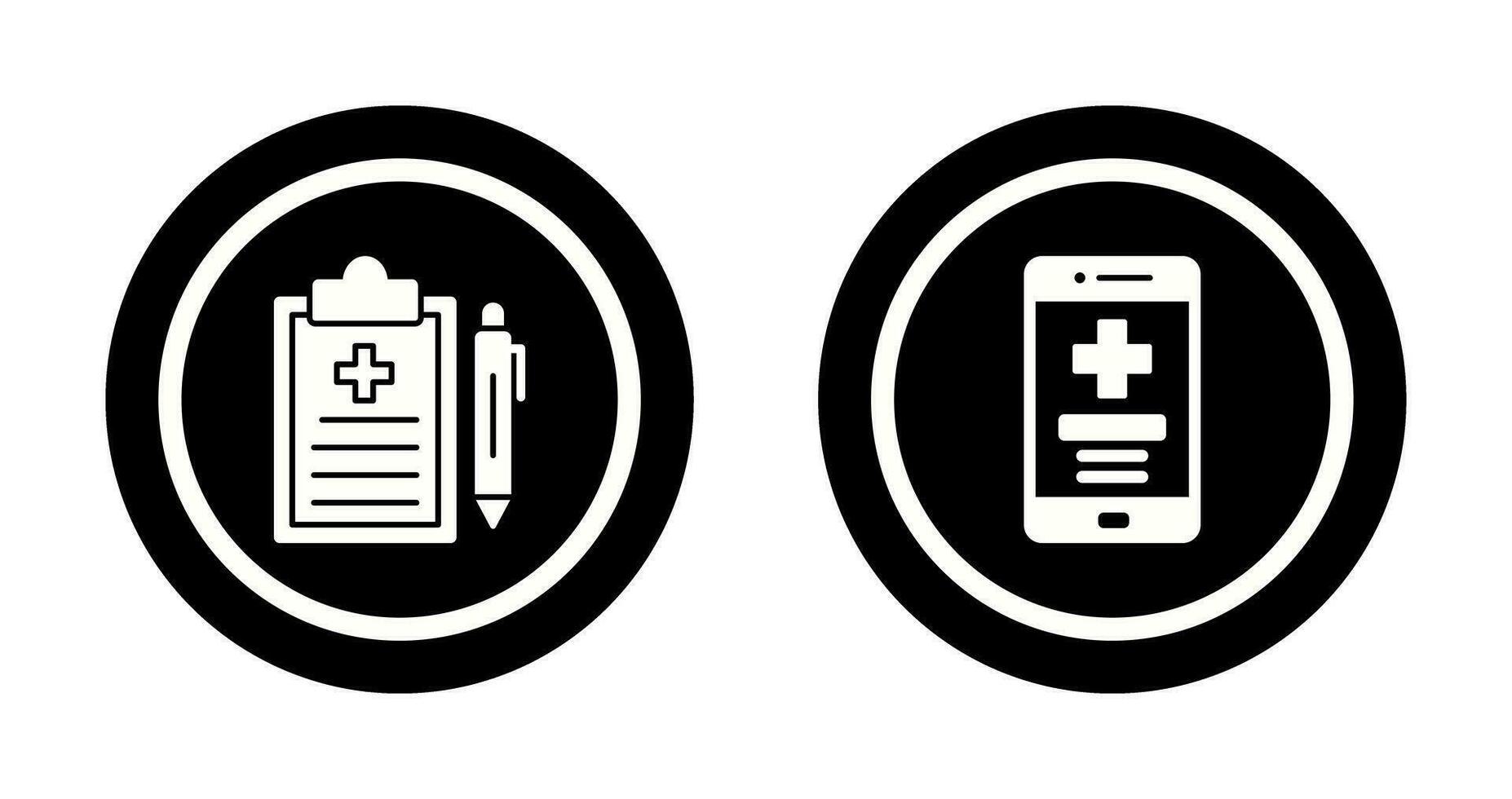 médico grabar y médico aplicación icono vector