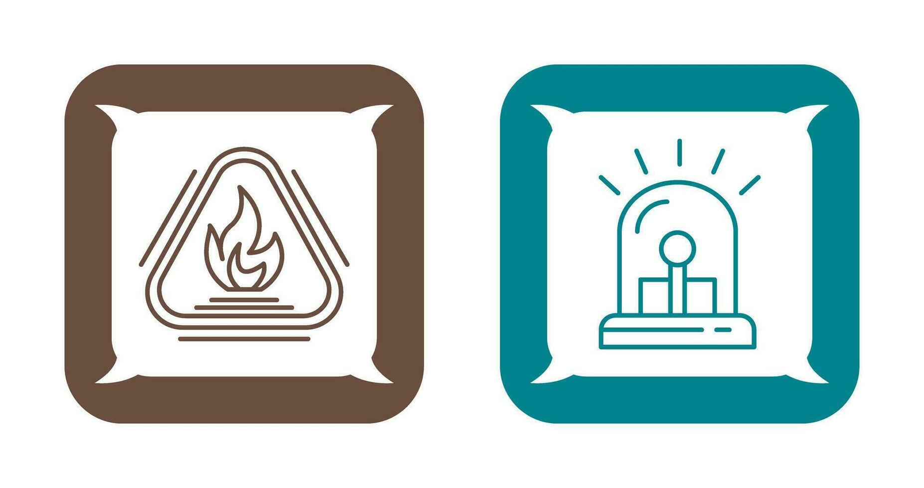 Caution Fire and Siren Icon vector