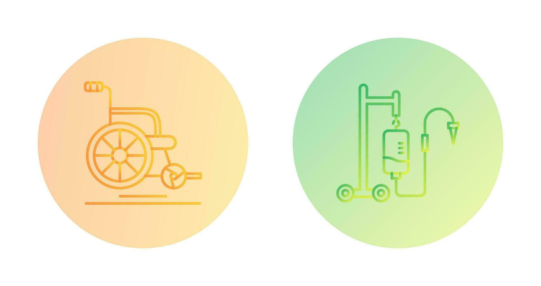 Wheel Chair and Intravenous Icon vector