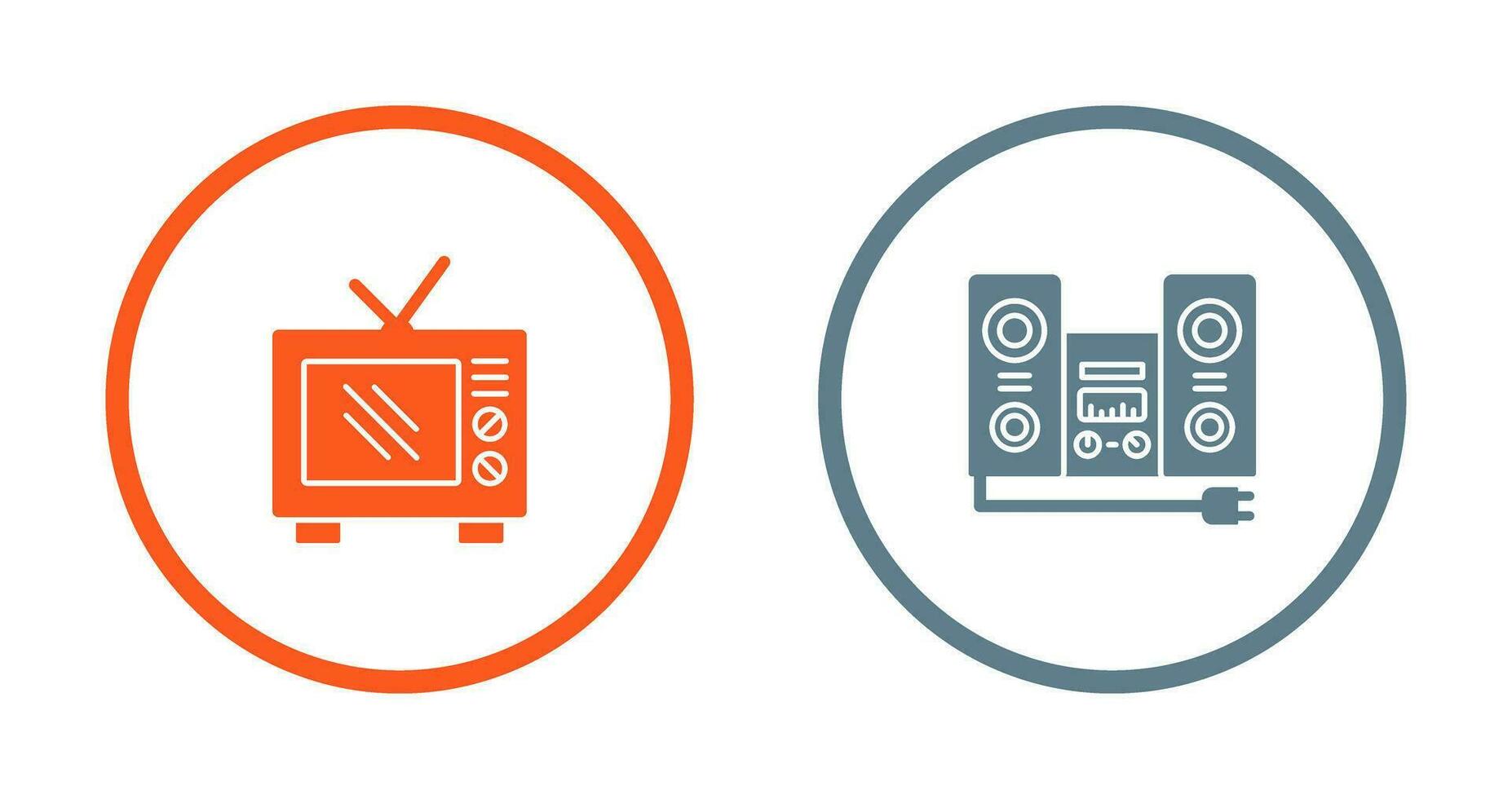 Old TV and Stereo Icon vector