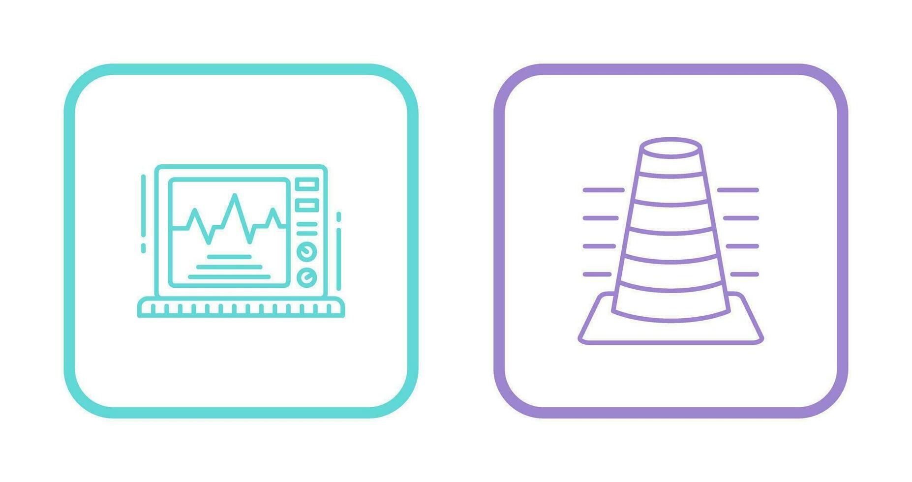 Bollard and Ekg Monitor Icon vector