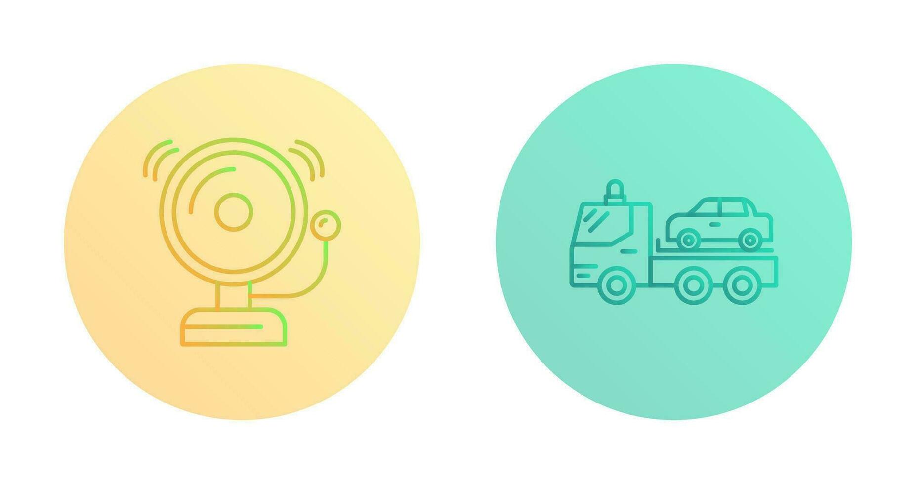Fire Alarm and Tow Truck Icon vector