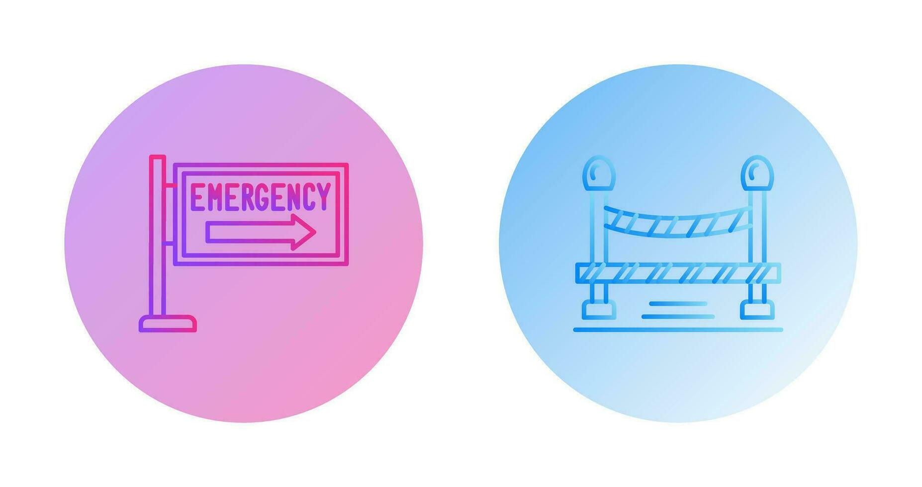 Emergency Sign and Do Not Cross Line, Icon vector