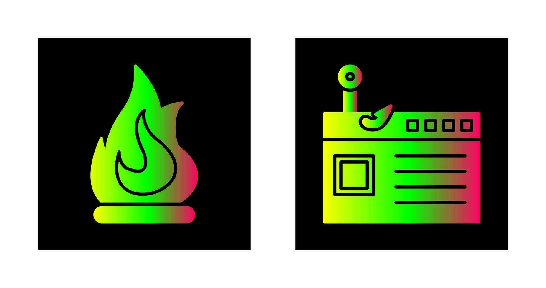 Fire and Phishing Icon vector