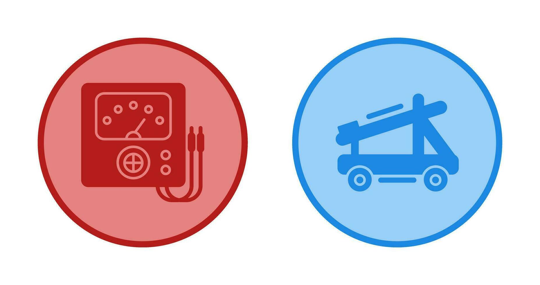 Voltmeter and Catapult Icon vector