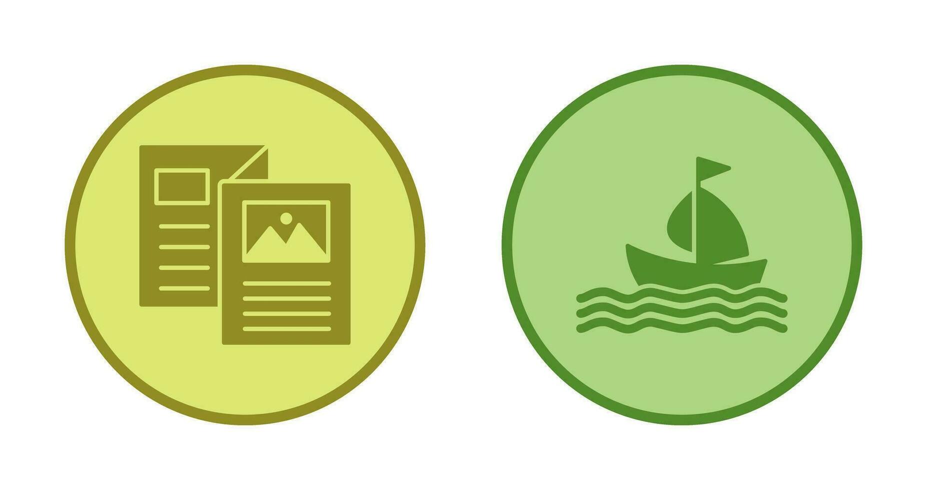 Brochure and Boat  Icon vector