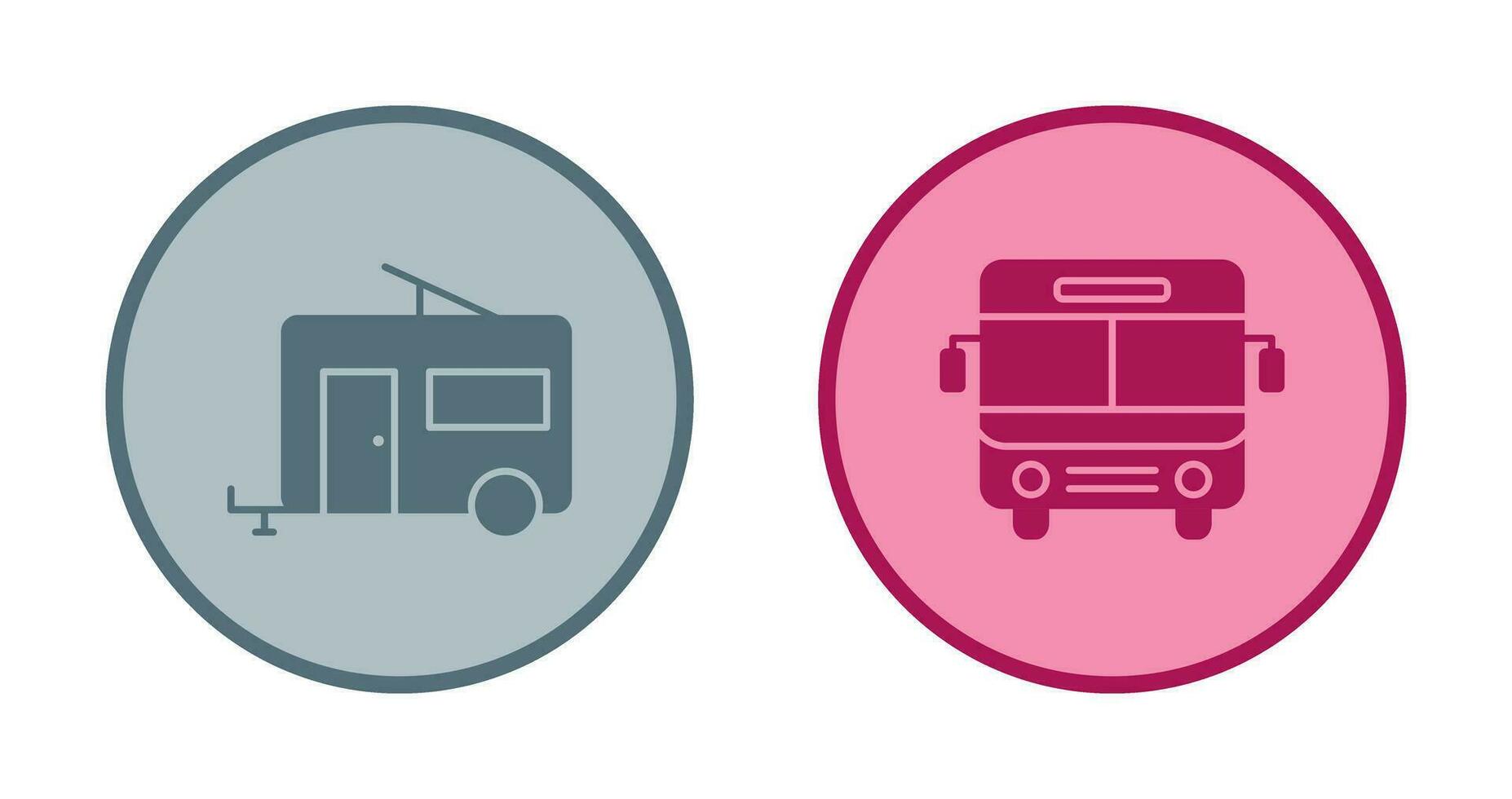 Bus and trailer Icon vector