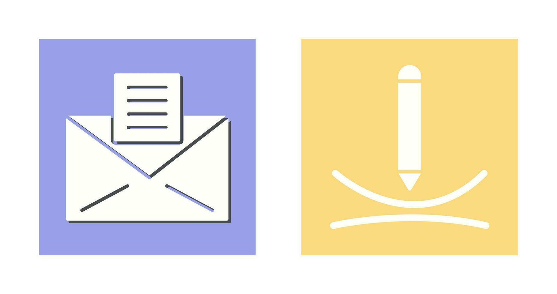 email documents and draw curve Icon vector