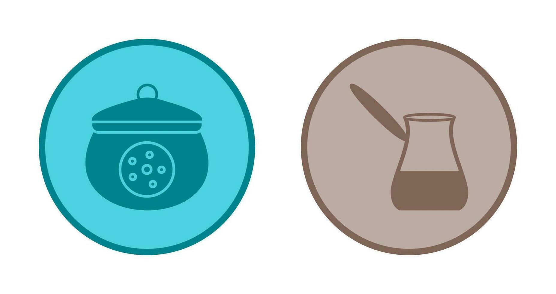 cookie jar and cezve Icon vector