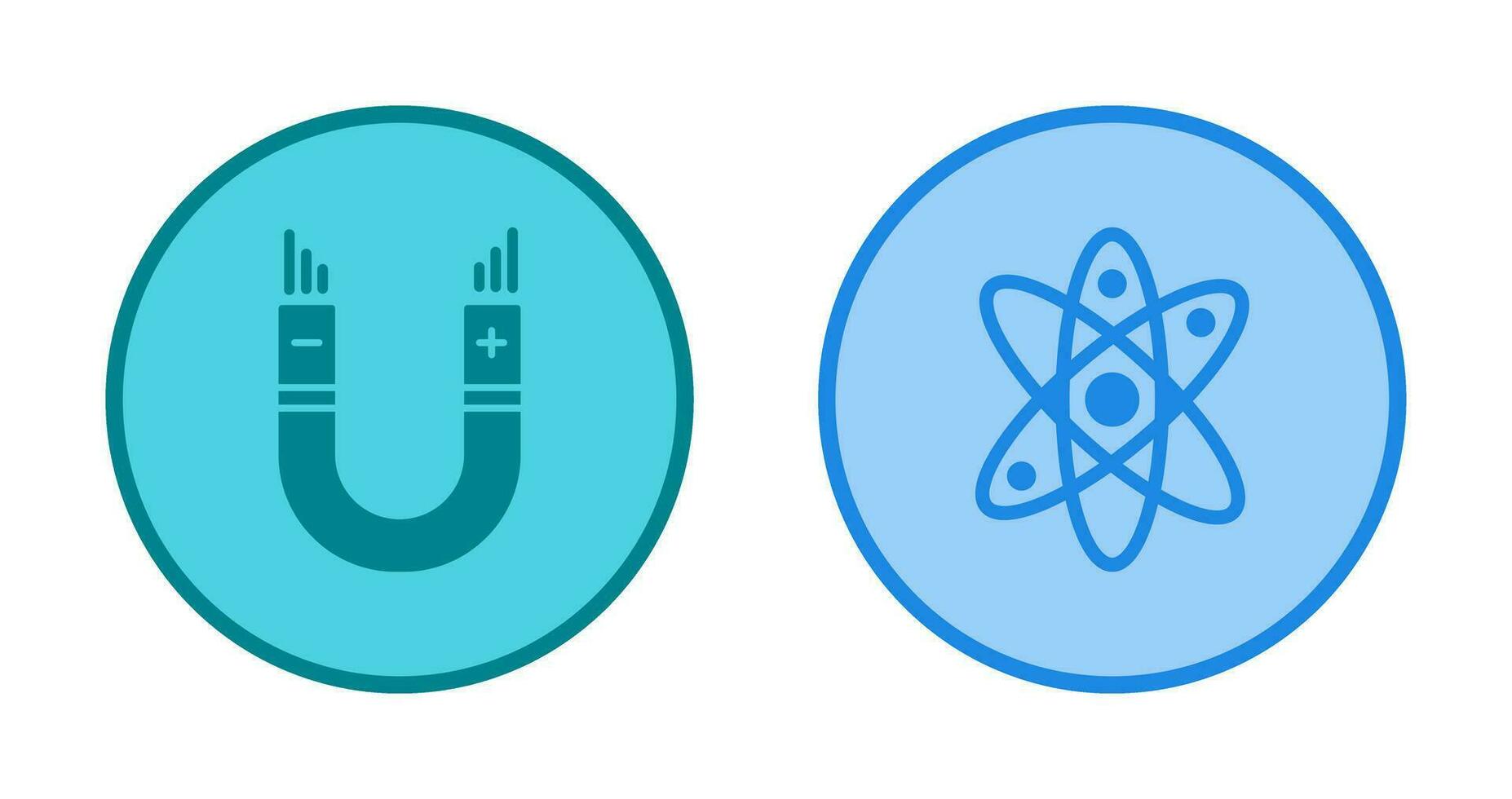 Atom and Magnet,attraction Icon vector