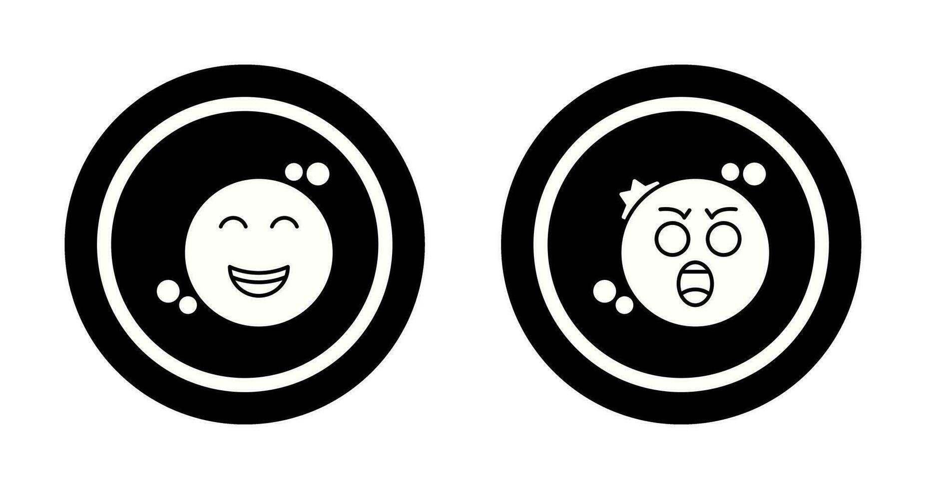 Shock and Happy Icon vector