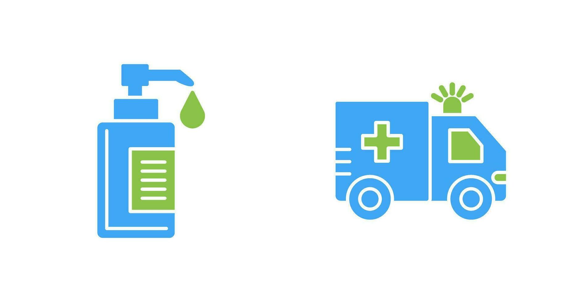 Hand Soap and Ambulance Icon vector