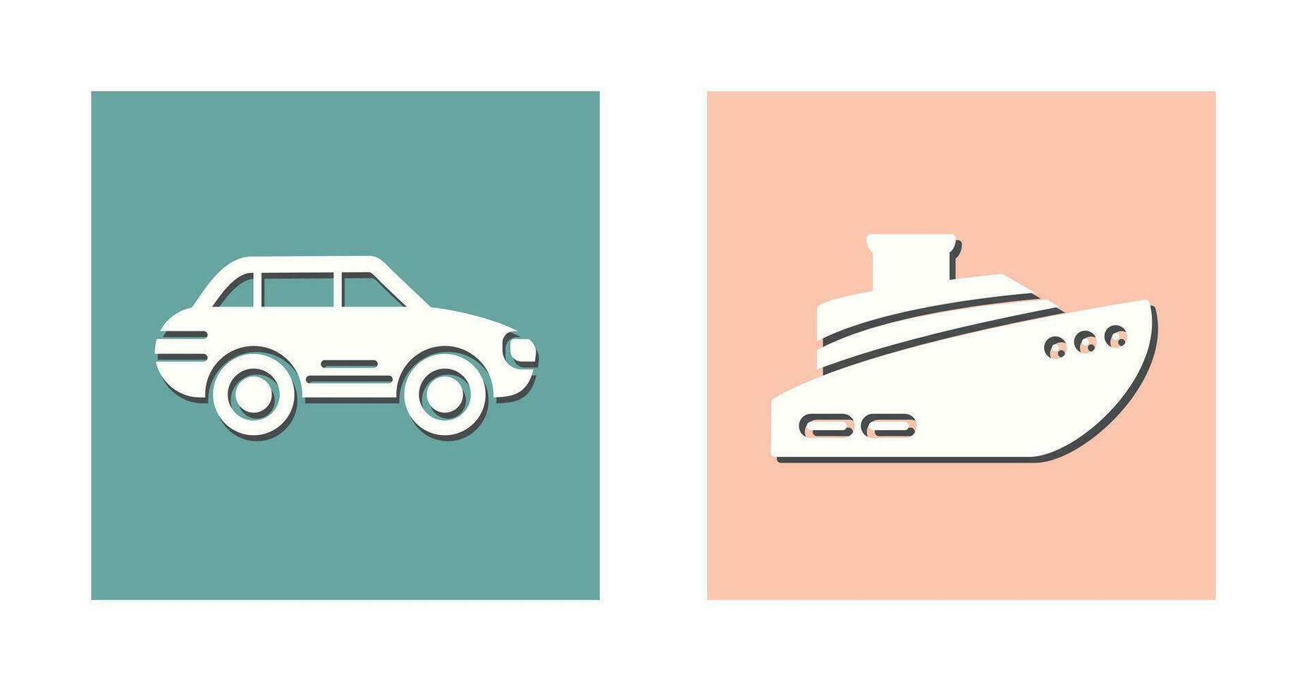 Car and Ship Icon vector