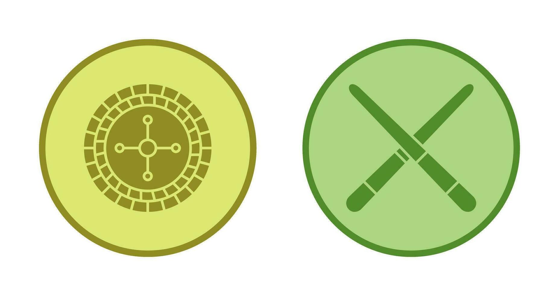 roulette and Pool cue  Icon vector