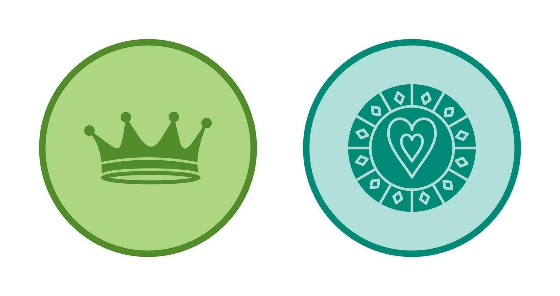 king crown and heart chip Icon vector