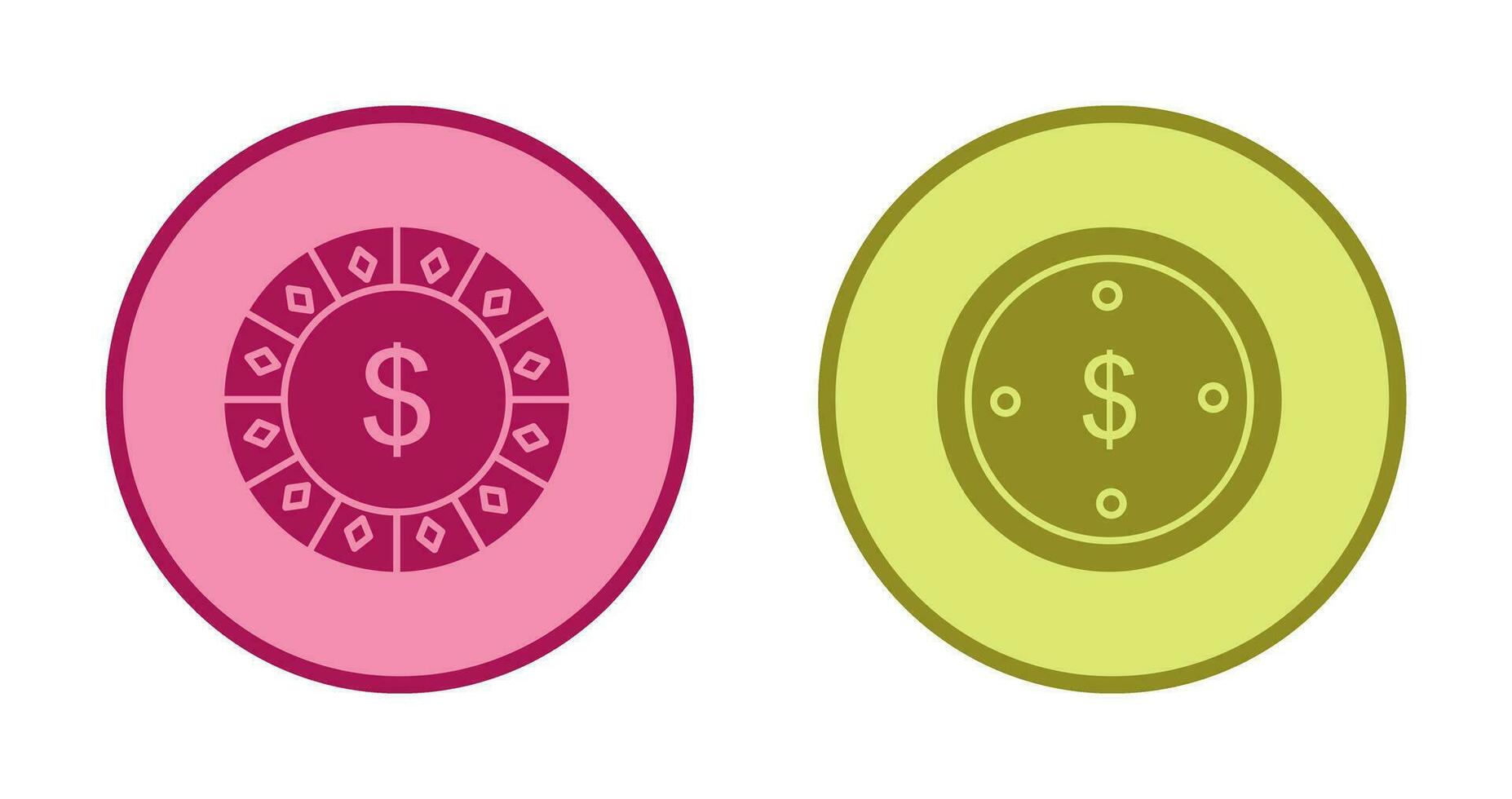 dólar chip y muñeca moneda icono vector