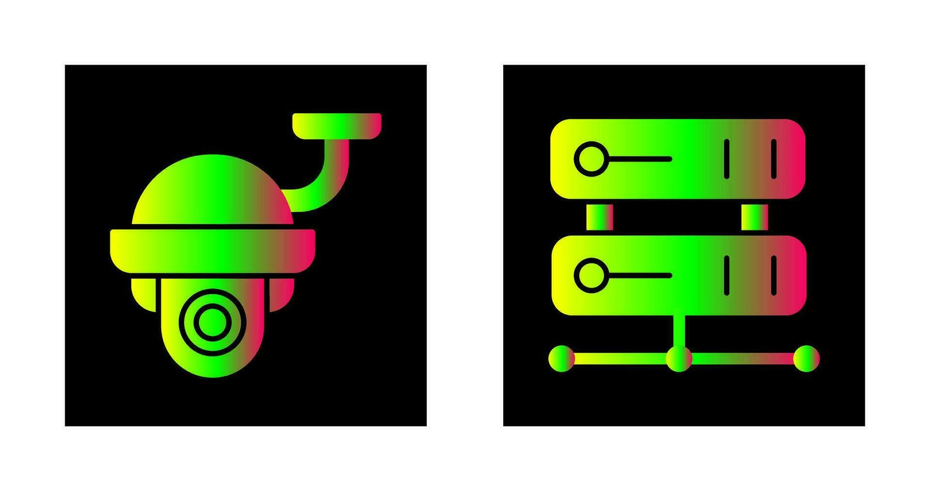 Security Camera and Server Icon vector