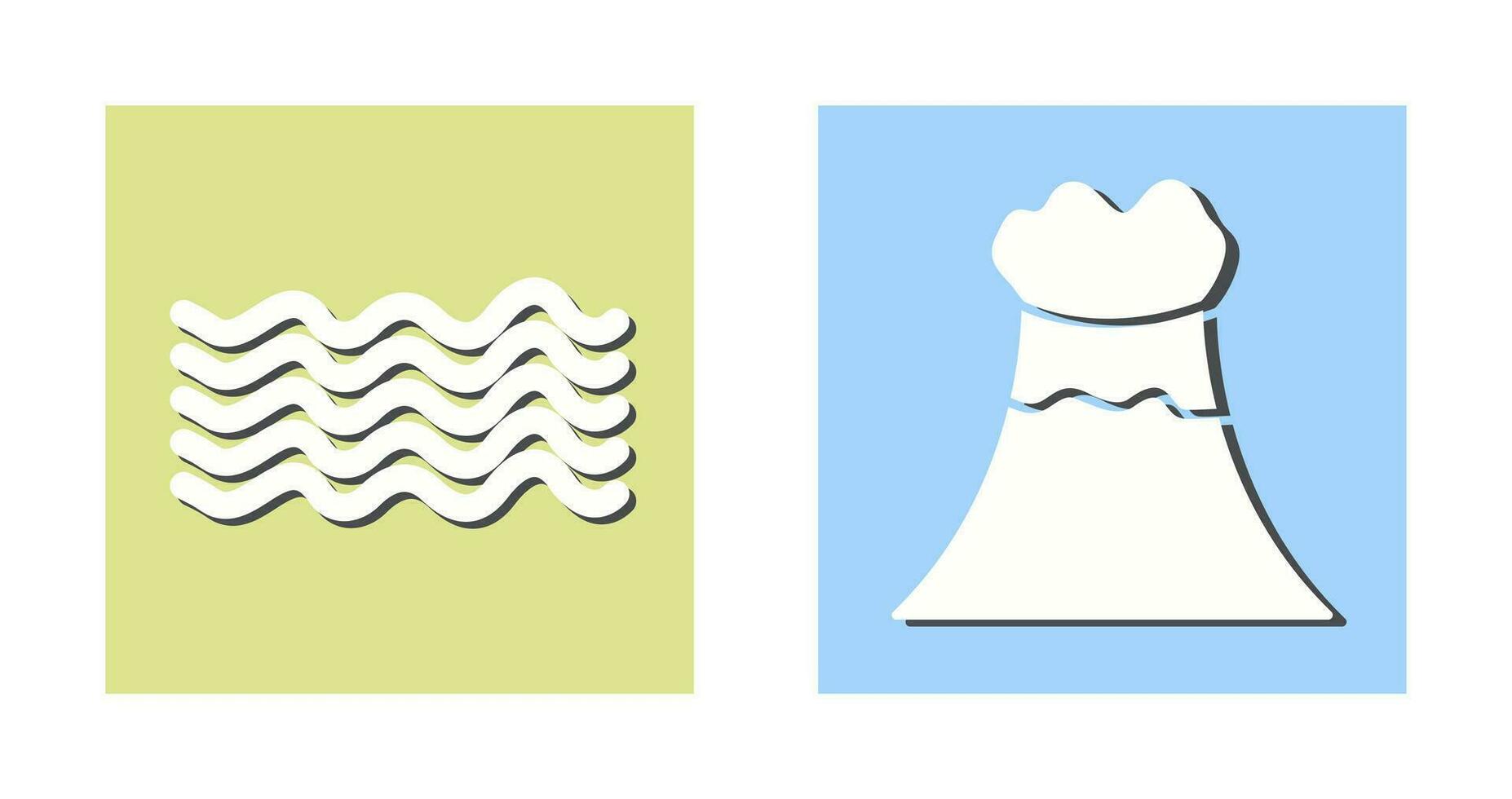 magnetic waves and volcano Icon vector