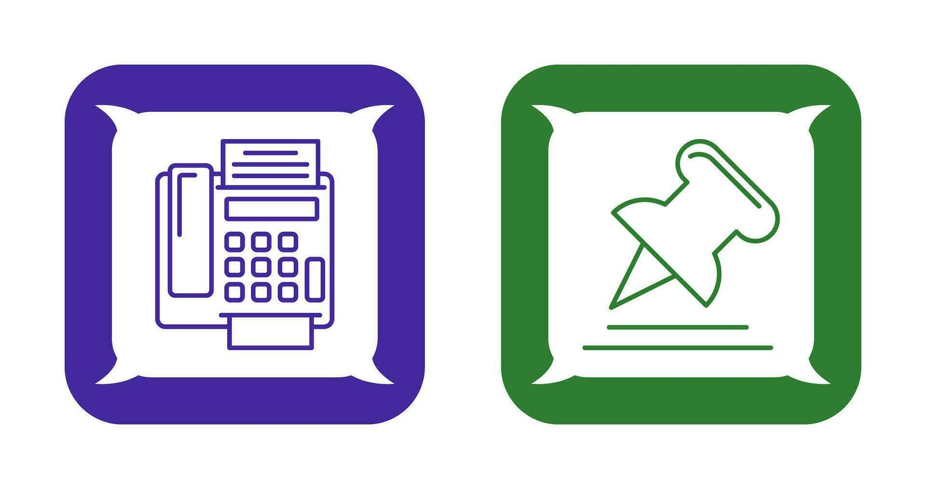 Fax Machine and Pin Icon vector