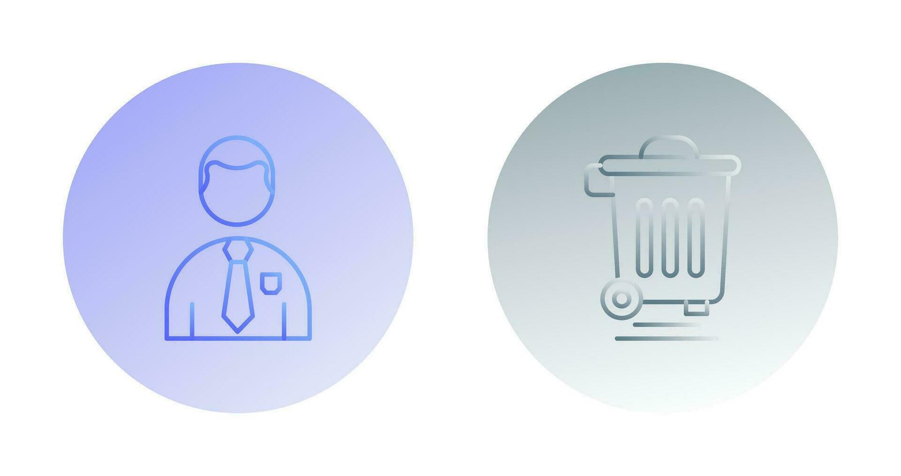 Employee and Dustbin Icon vector