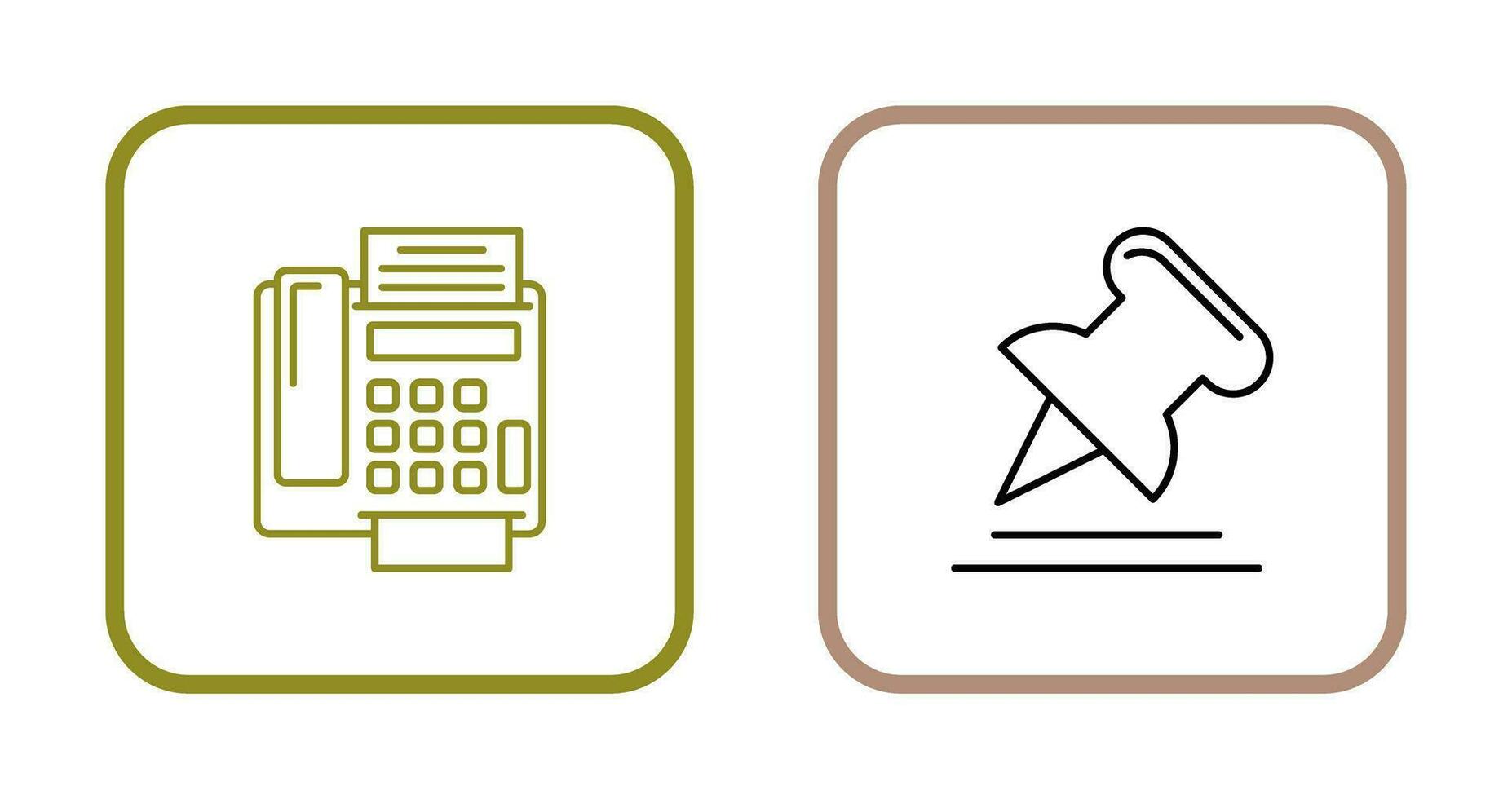 Fax Machine and Pin Icon vector