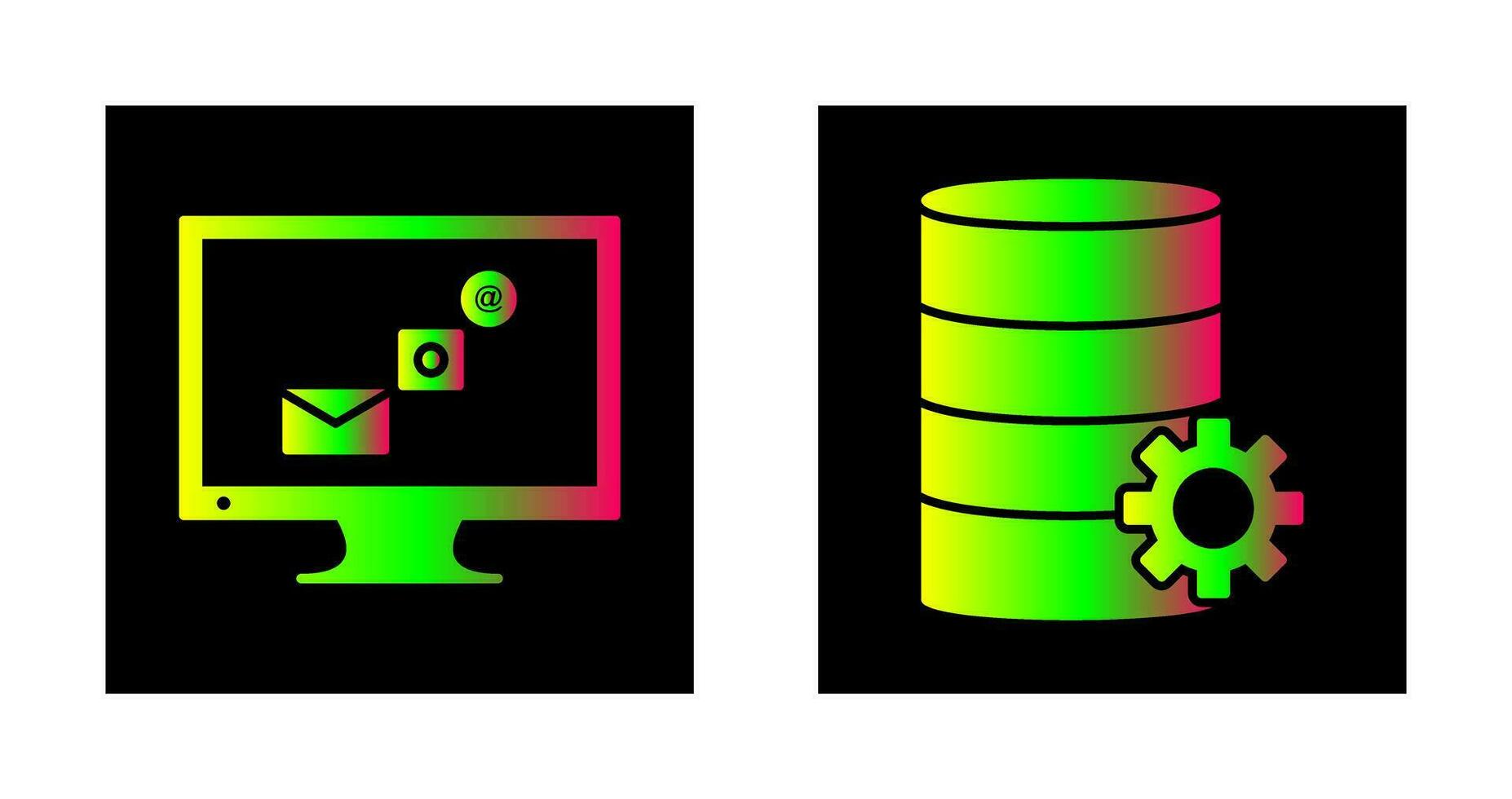 digital marketing and database management Icon vector