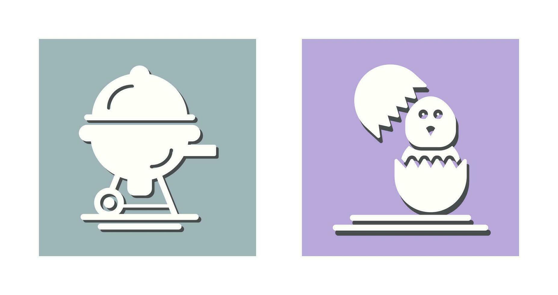 Barbecue and Chick Icon vector