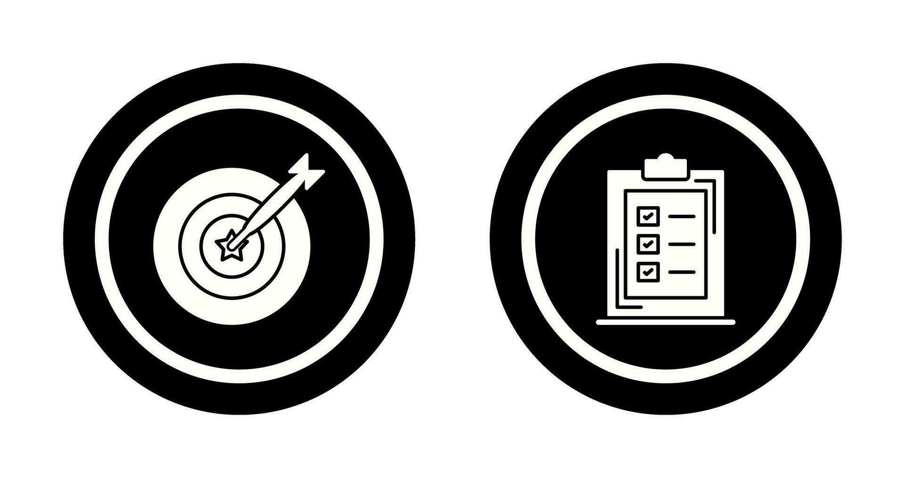 Dart and Checklist Icon vector
